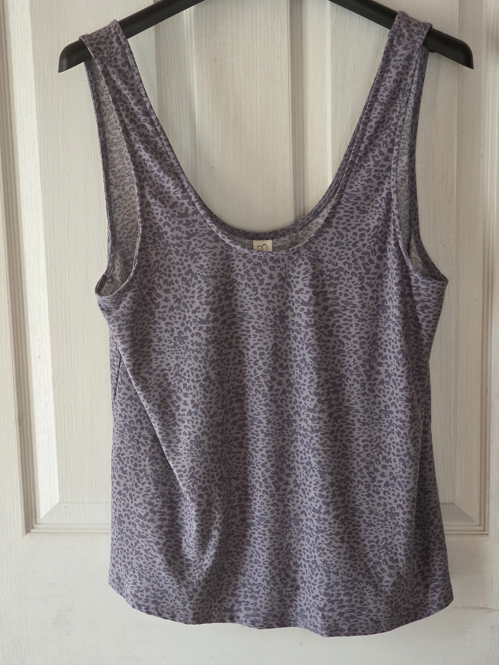 Jessica Simpson Lavender Leopard-Print Scoop Neck Tank
